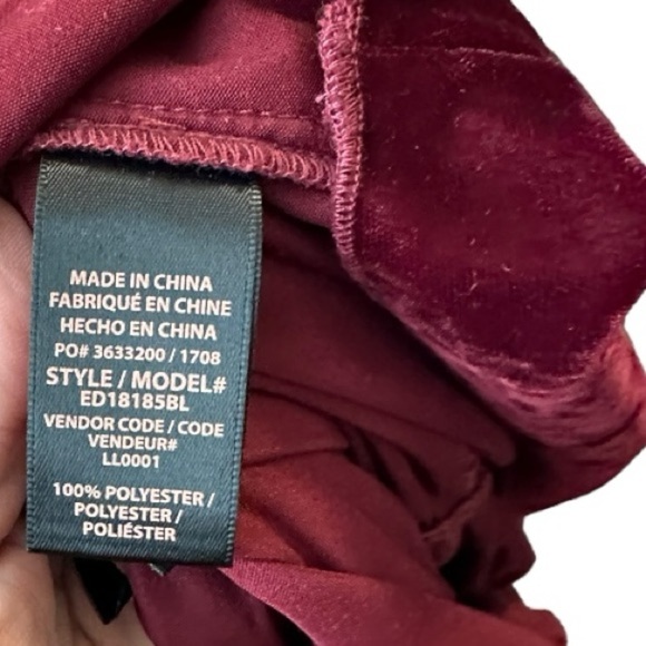 Ella Moss Red Velvet Dress - Picture 7 of 7